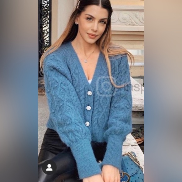 Zara CableKnit Blogger Favorite Cardigan Sweater Oversized Statement Preppy Fall - Picture 9 of 11